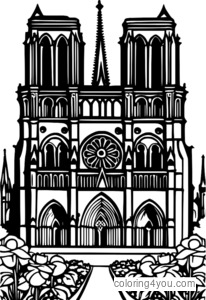 Coloriage - Cathédrale Notre-Dame