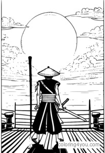 Roronoa Zoro Coloring Page from One Piece