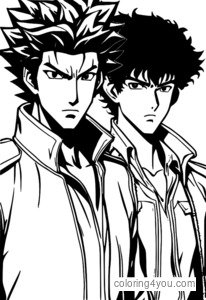 Spike Spiegel og Jet Black arbejder sammen fra Cowboy Bebop.