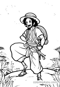 Usopp Coloring Page from One Piece