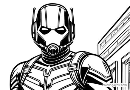 Ant-Man maakt een grappig gezicht, cartoonpagina's van superhelden