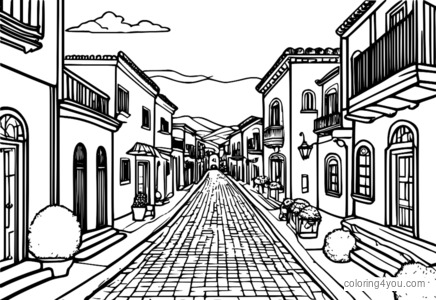 Coco's Town Santa Cecilia Coloring Page