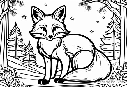 Fox decorating Christmas tree