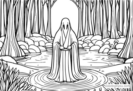 Kids Spirited Away No-Face coloring page