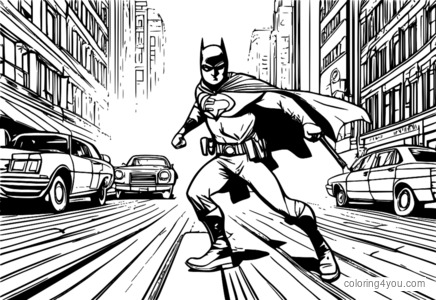 Robin fighting crime in the city, Teen Titans Go! coloring pages