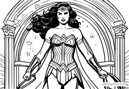 Wonder Woman Capes Coloring Page