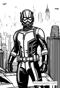 Ant-Man hero, superheroes, city skyline