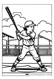 Little League Baseball coloring page, kids activities, baseball statistics