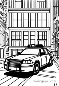 Carro de polícia Monopoly Token, pronto para colorir.