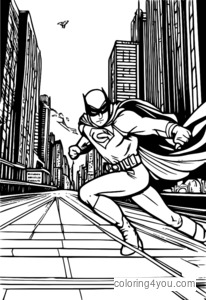 Robin fighting crime in the city, Teen Titans Go! coloring pages