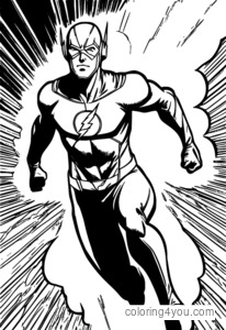 O Flash em movimento, relâmpago ao fundo