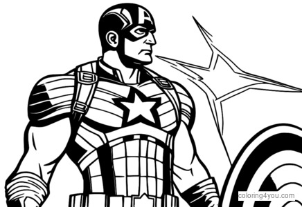 Captain America courageous coloring pages