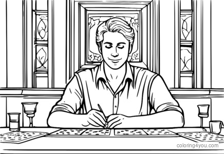 Leisure rummy cards coloring page