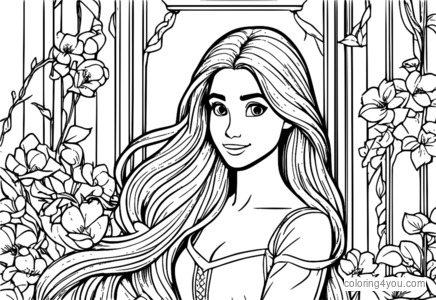 Rapunzel এবং ফুলের রঙিন পাতা, ডিজনি, বাচ্চাদের, বাগান