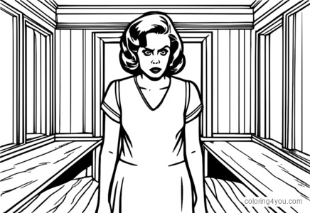 Sandra Jones de la película Psycho para colorear