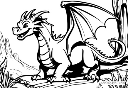 Shrek's Best Friend Dragon Coloring Pages