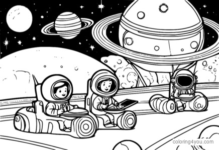 Space rummy adventure coloring page