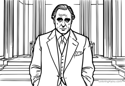 Vito Corleone grat coloring page minn The Godfather