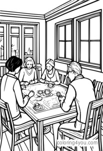 Adult rummy card game coloring page