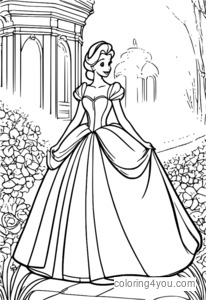 Cinderella ing taman, ilustrasi sing apik