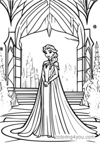 Coloriage du Palais de Glace d'Elsa, Disney La Reine des Neiges, Palais de Glace, Royaume, Coloriages Disney