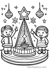 Color your favorite funny Hanukkah dreidel and learn about the history of the game with our fun and interactive coloring pages.