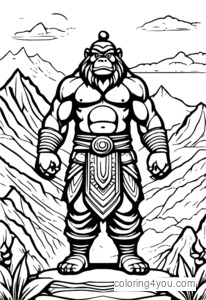 Dibujo para colorear Gorons, The Legend of Zelda, Videojuegos, Dibujos para colorear para niños