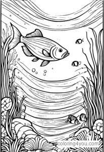 Underwater Go Fish coloring pages for a fun and creative experience