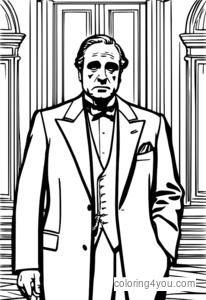 Vito Corleone grat coloring page minn The Godfather