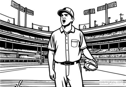 Little League coach coloring page, kids activities, baseball coaches