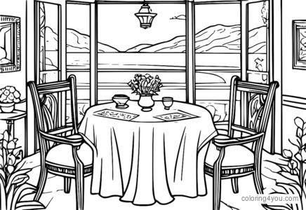 Mediterranean rummy cards coloring page