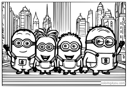 Groep Minion-personages die feesten en vieren