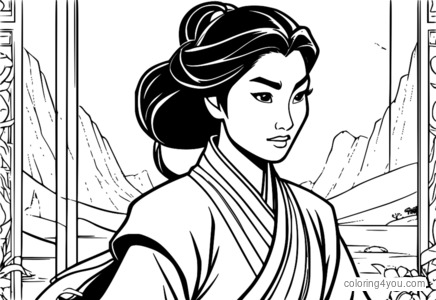 Coloriages du visage courageux de Mulan