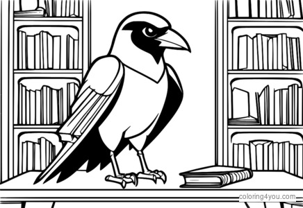 Ravens Book Coloring Page