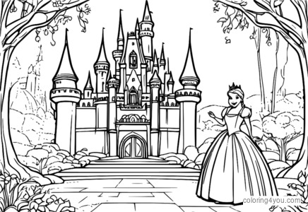 Shrek and Fiona's Royal Ball Coloring Pages