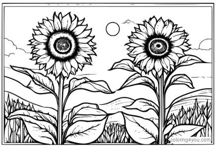 Girasol con diagrama etiquetado que muestra sus partes.