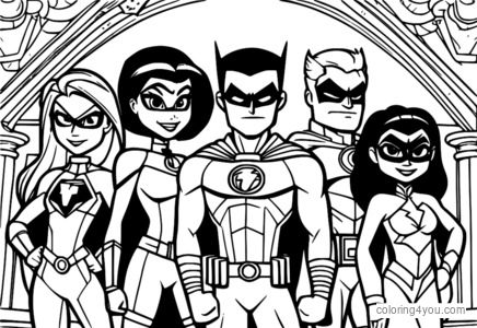 Teen Titans Go Christmas Coloring Page