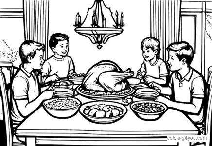 Familiespel voor Thanksgiving-eten