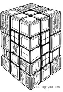 رنگین اطراف کے ساتھ 3D گھومنے والا Rubik's Cube