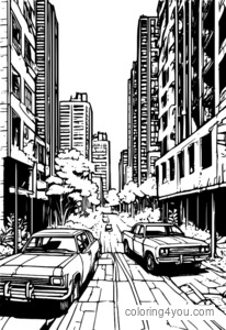 Abandoned City Survivor Coloring Page