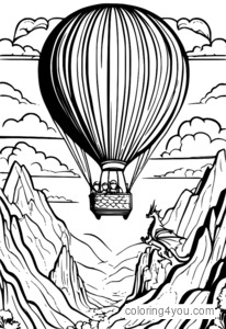 A group of young dragon riders in a hot air balloon