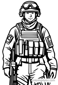 Soldier: 76 military suit coloring page from Overwatch