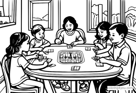 Big rummy cards coloring page