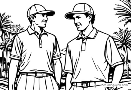 Golfers wearing stylish golf attire and accessories