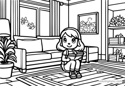 Isabelle's Day Off Coloring Page