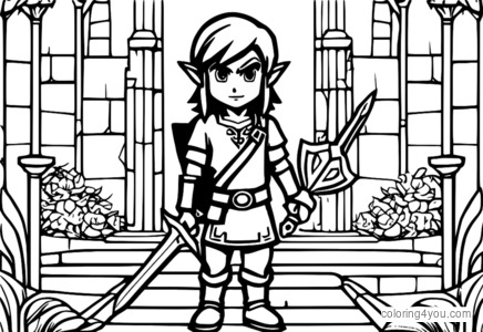 Link și ilustrația lui Master Sword