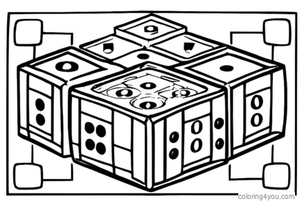 Yahtzee dobbelsteenroller kleurplaten