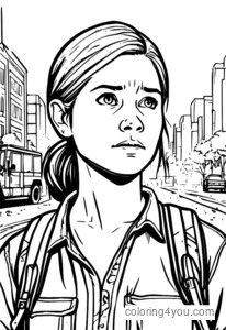 Ellie Williams Survivor Coloring Page