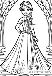 Anna Frozen coloring page for kids