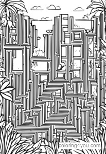 Labyrinthe de casse-tête avec des indices et des énigmes cachés